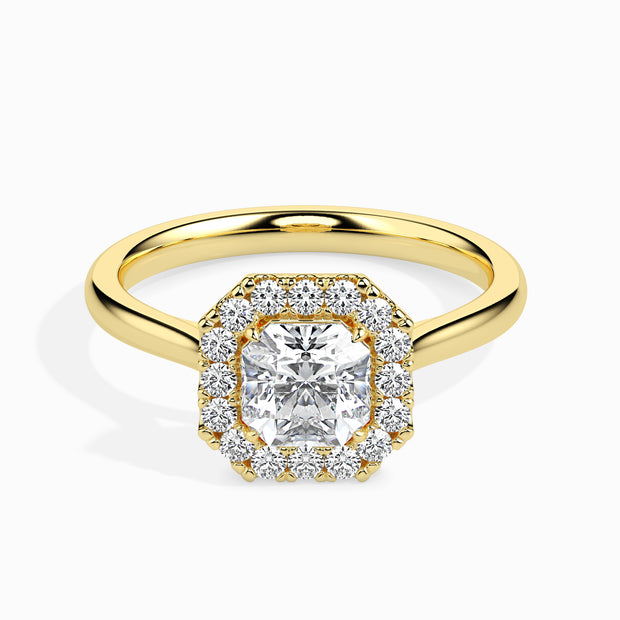 Radiant Cut Halo Lab-Grown Diamond Gold Ring
