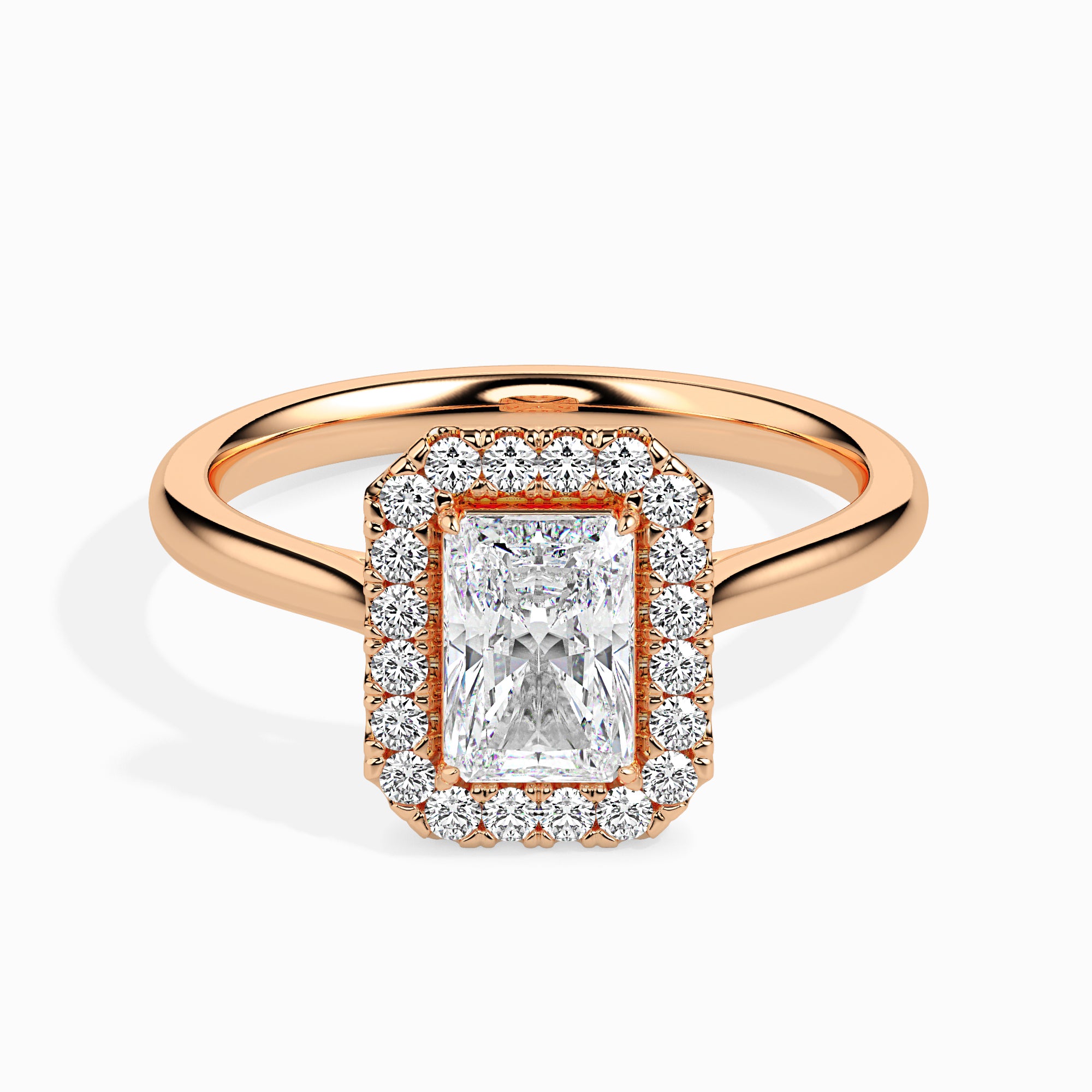 Radiant Halo Lab-Grown Diamond Gold Ring