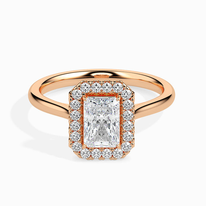 Radiant Halo Lab-Grown Diamond Gold Ring