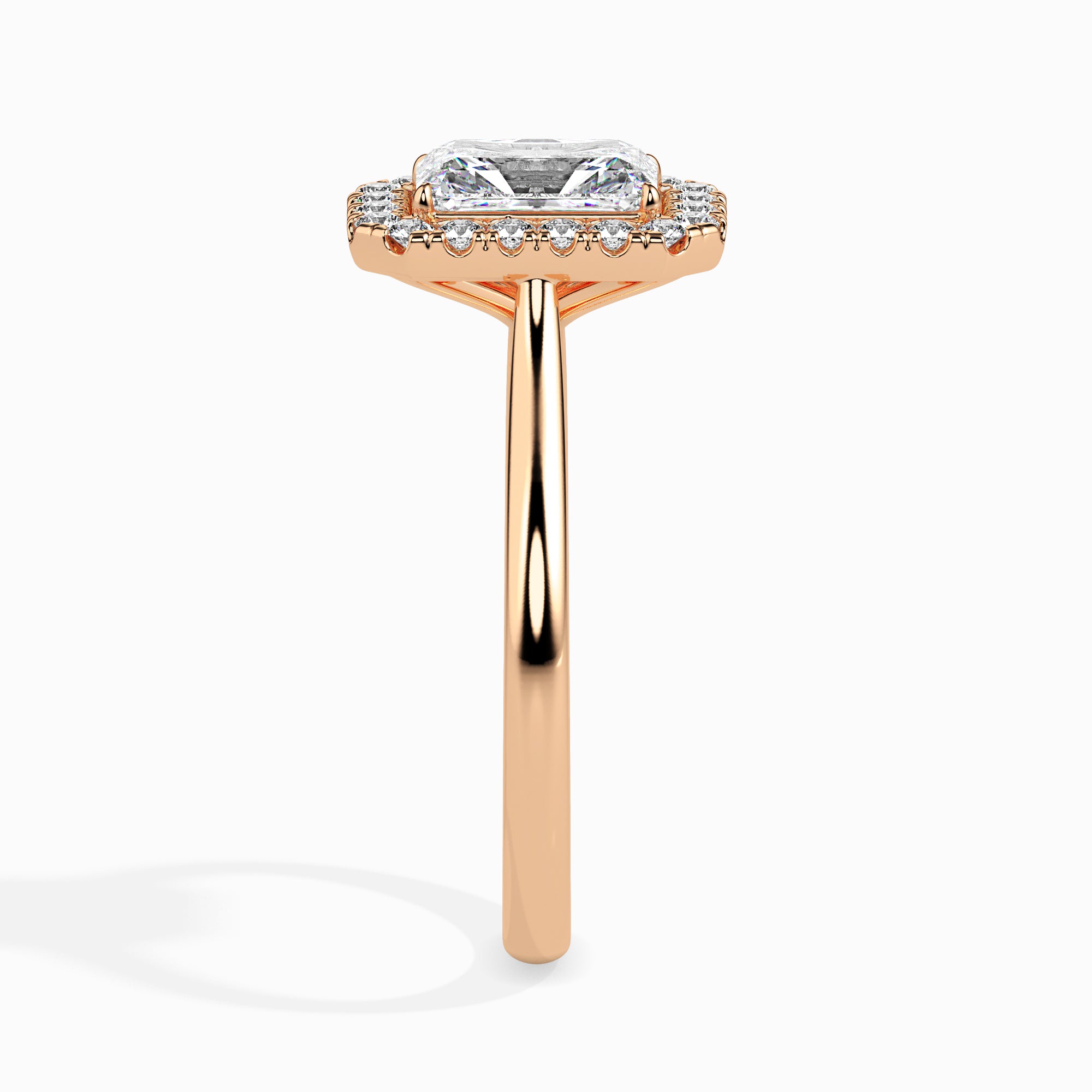 Radiant Halo Lab-Grown Diamond Gold Ring