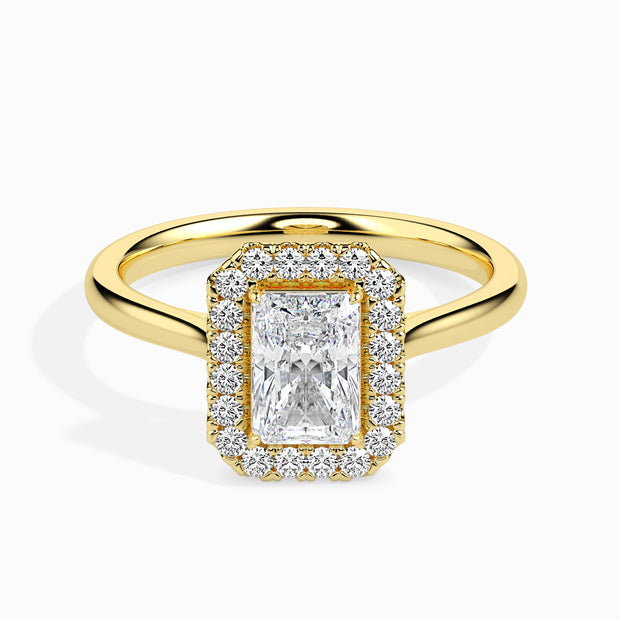 Radiant Halo Lab-Grown Diamond Gold Ring