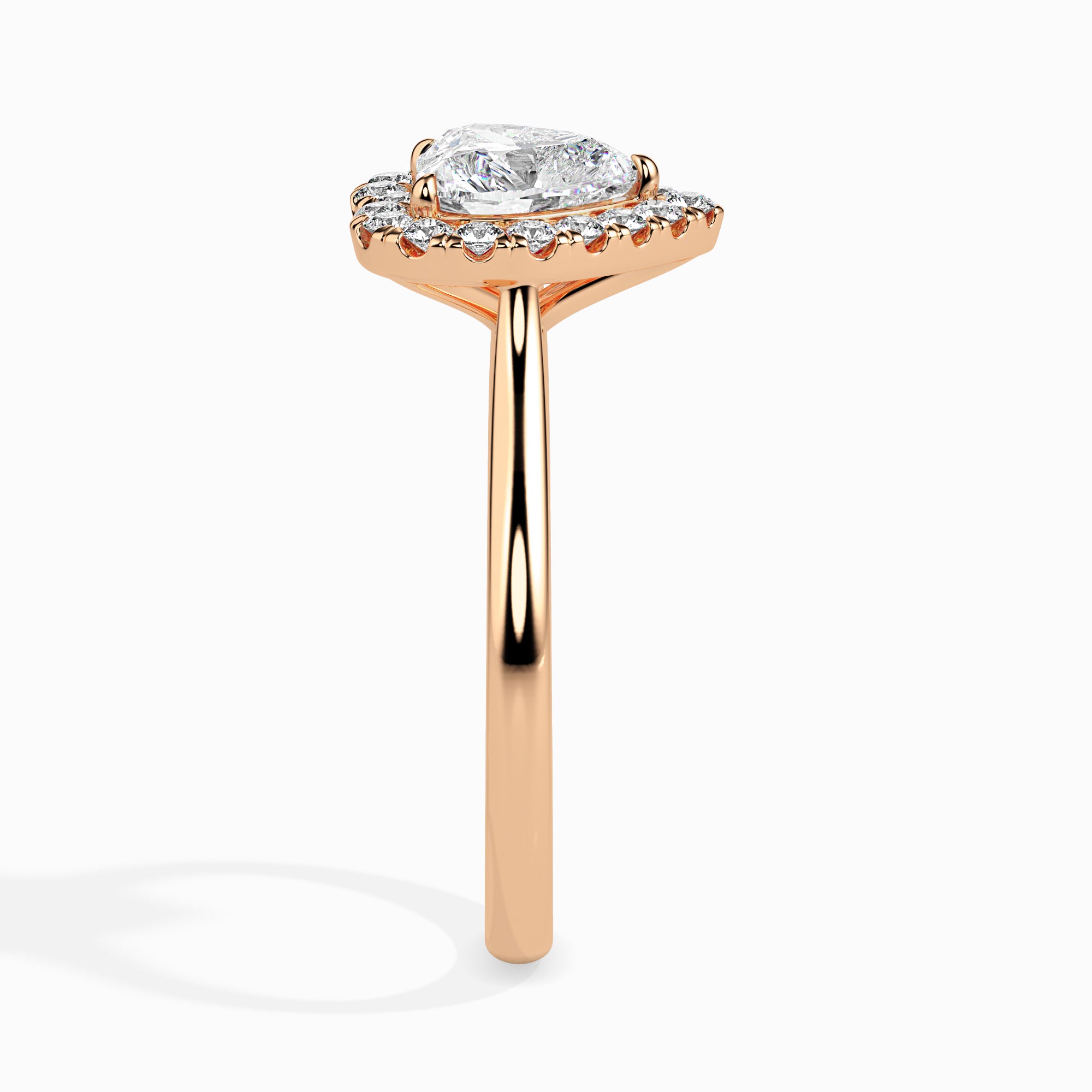 Heart Cut Halo Lab-Grown Diamond Gold Ring