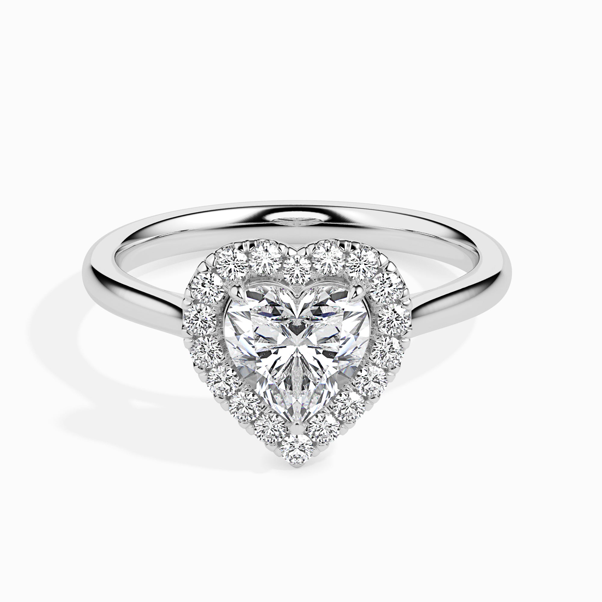 Heart Cut Halo Lab-Grown Diamond Gold Ring