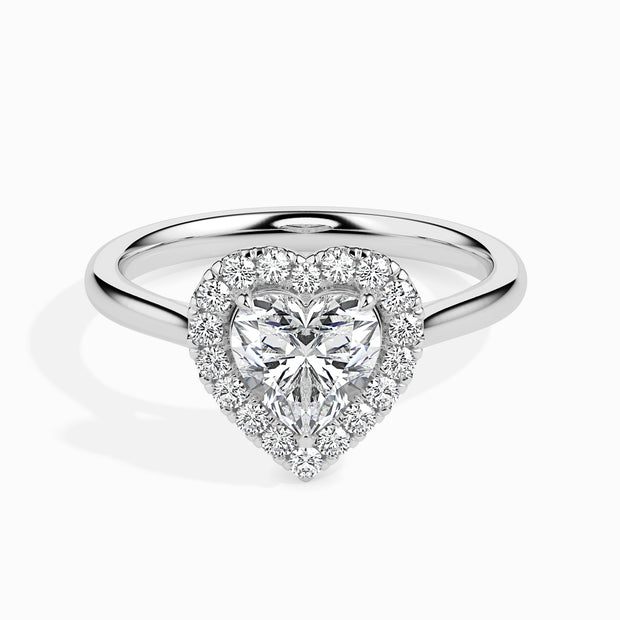 Heart Cut Halo Lab-Grown Diamond Gold Ring