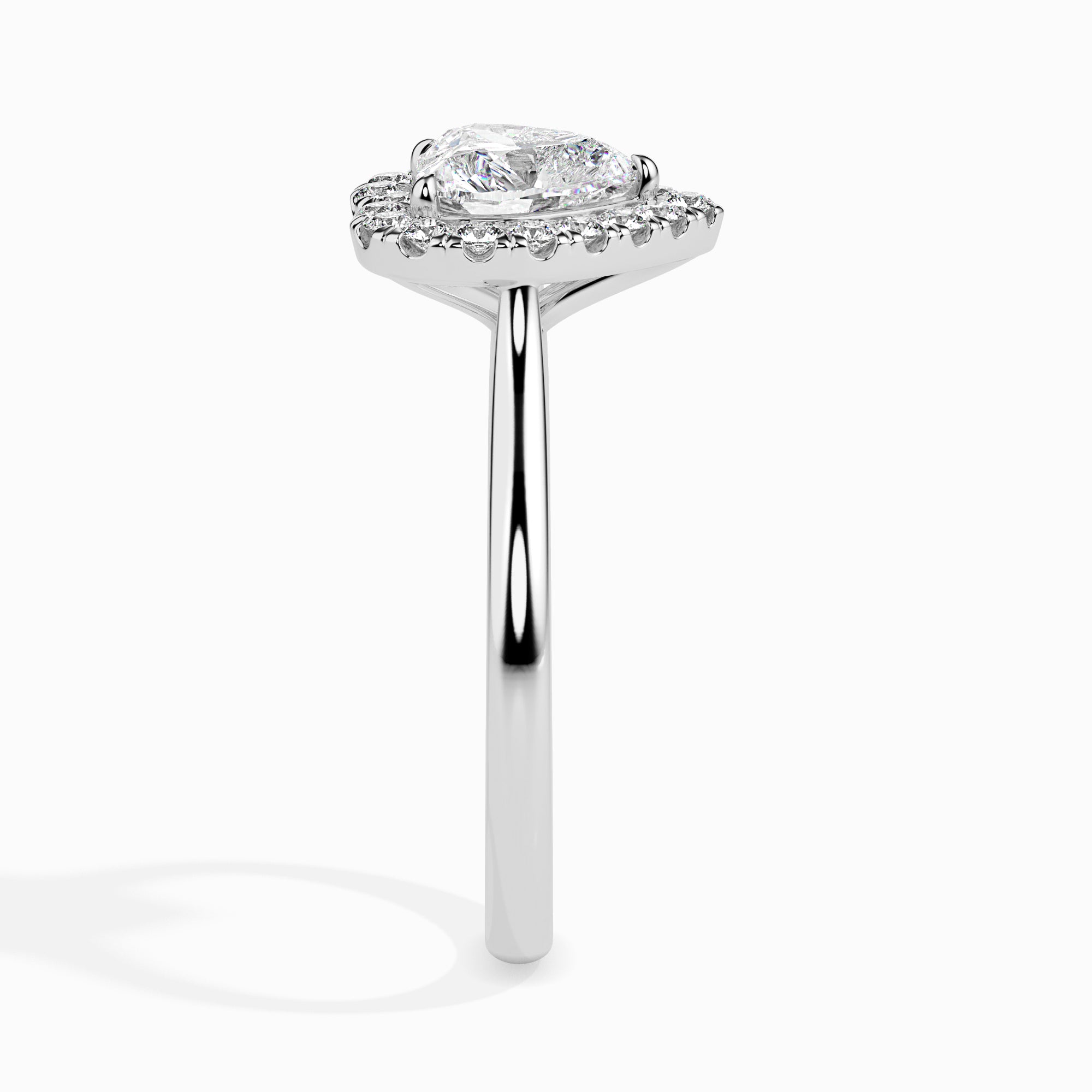 Heart Cut Halo Lab-Grown Diamond Gold Ring