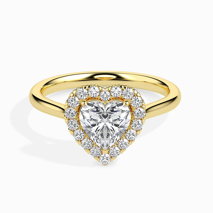 Heart Cut Halo Lab-Grown Diamond Gold Ring