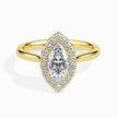 Marquise Cut Halo Lab-Grown Diamond Gold Ring