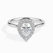 Pear Cut Halo Lab-Grown Diamond Gold Ring