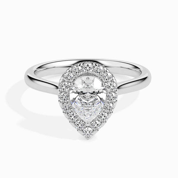 Pear Cut Halo Lab-Grown Diamond Gold Ring