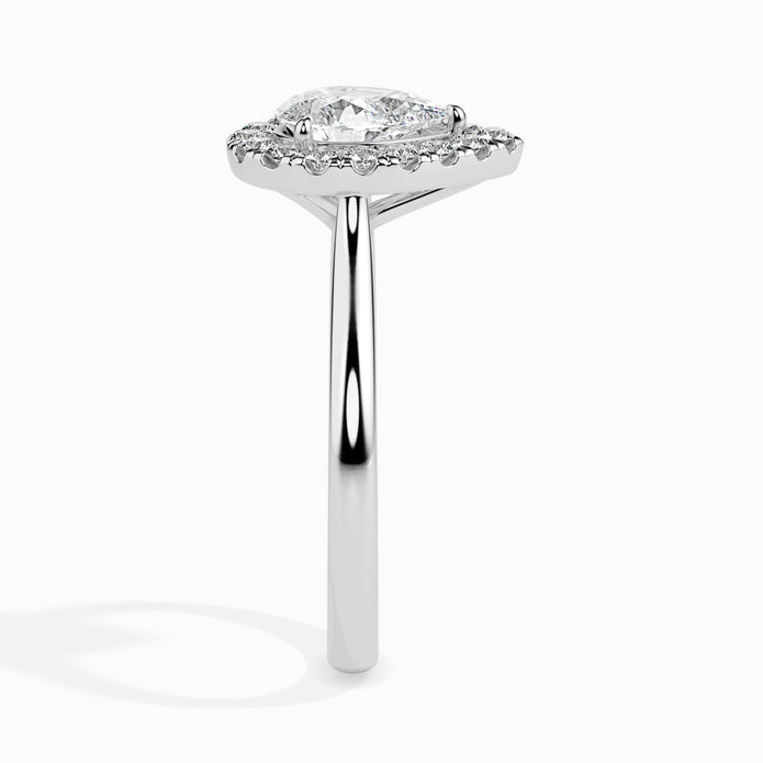 Pear Cut Halo Lab-Grown Diamond Gold Ring