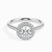 Round Halo Lab-Grown Diamond Gold Ring