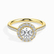 Round Halo Lab-Grown Diamond Gold Ring