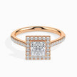Princess Halo Lab-Grown Diamond Gold Ring