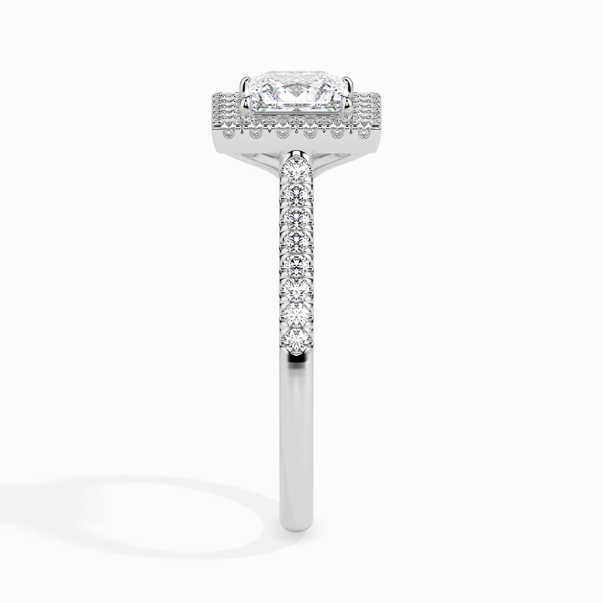 Princess Halo Lab-Grown Diamond Gold Ring