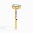 Princess Halo Lab-Grown Diamond Gold Ring