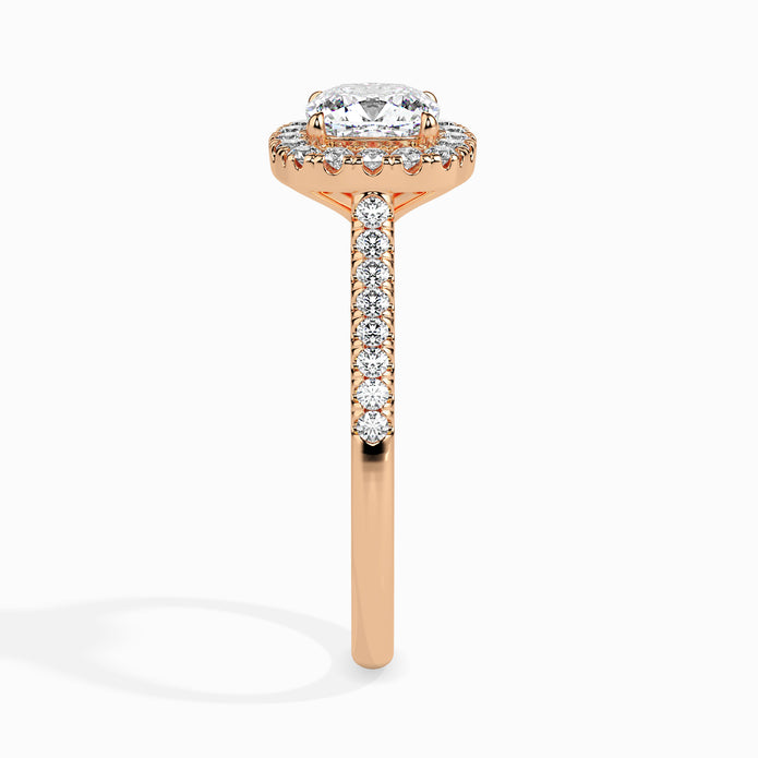 Cushion Halo Lab-Grown Diamond Gold Ring