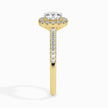 Cushion Halo Lab-Grown Diamond Gold Ring