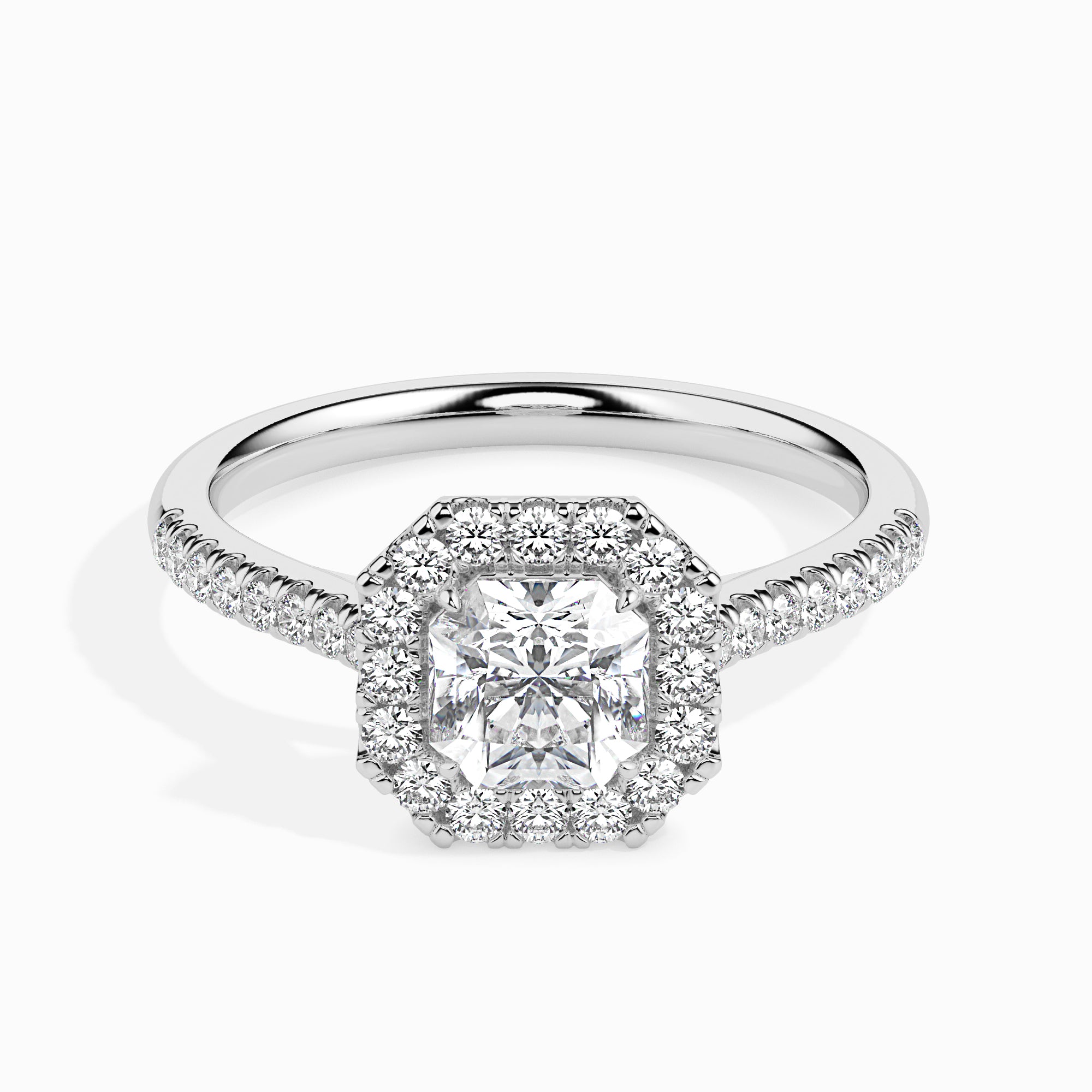 Radiant Halo Lab-Grown Diamond Gold Ring