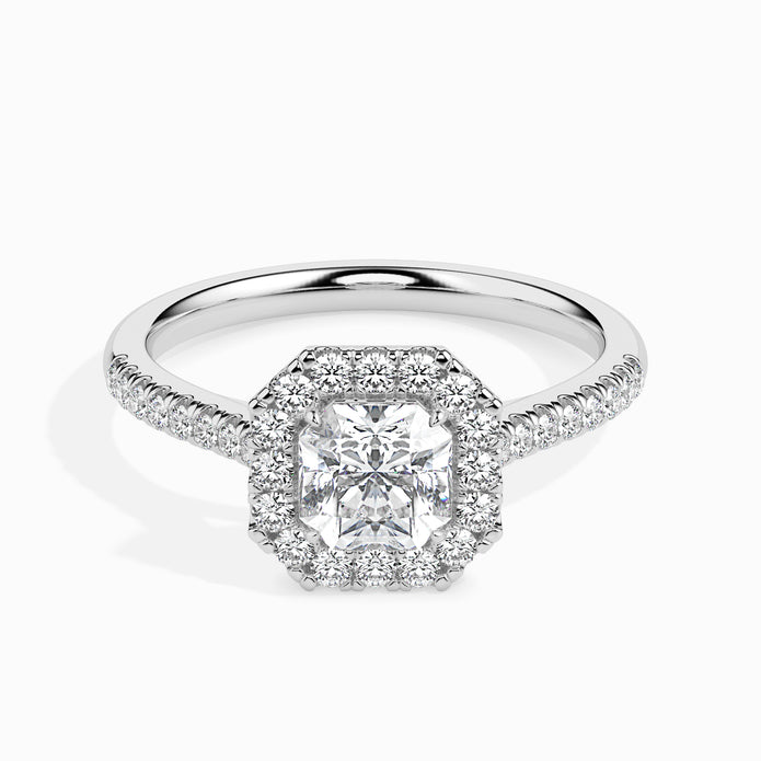 Radiant Halo Lab-Grown Diamond Gold Ring