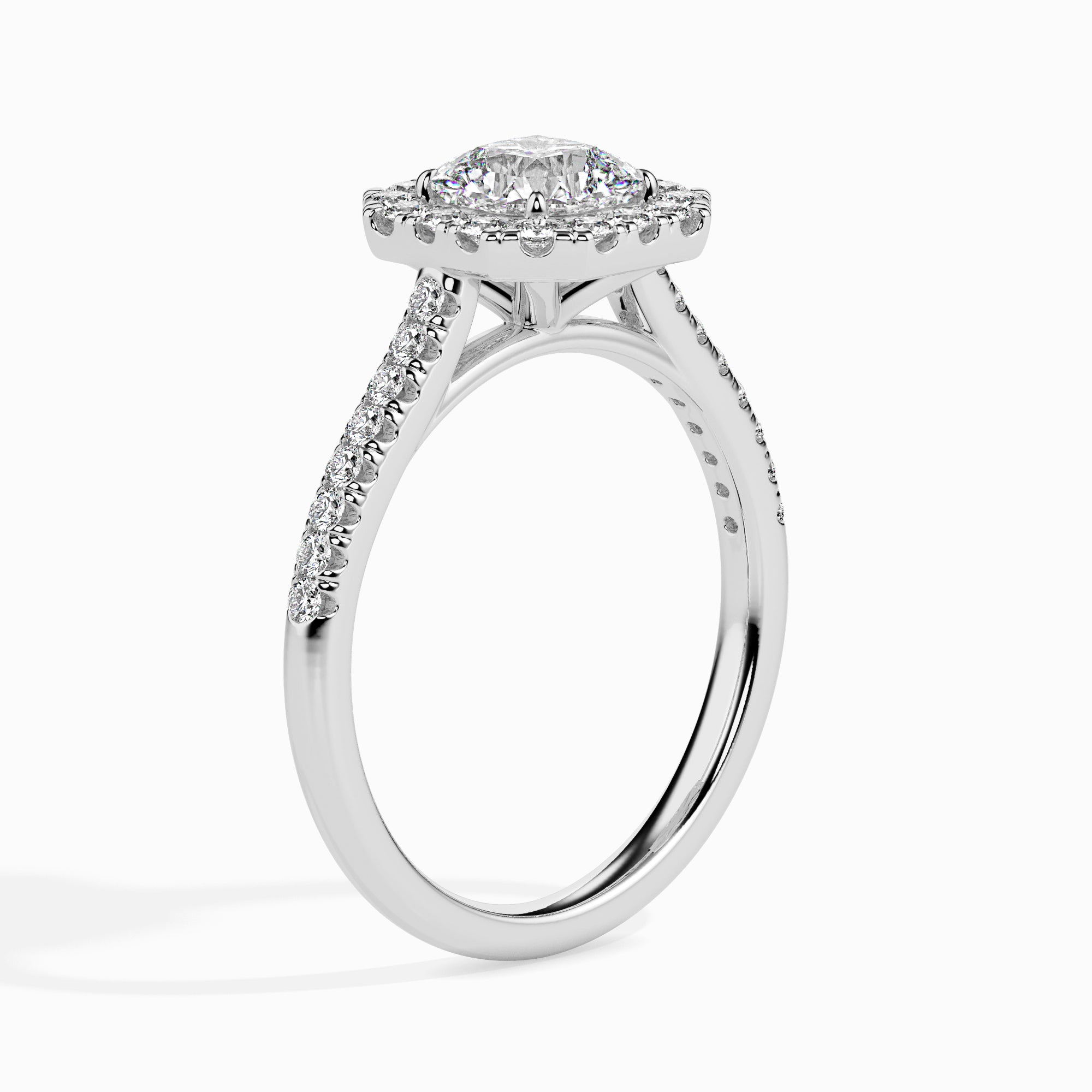 Radiant Halo Lab-Grown Diamond Gold Ring