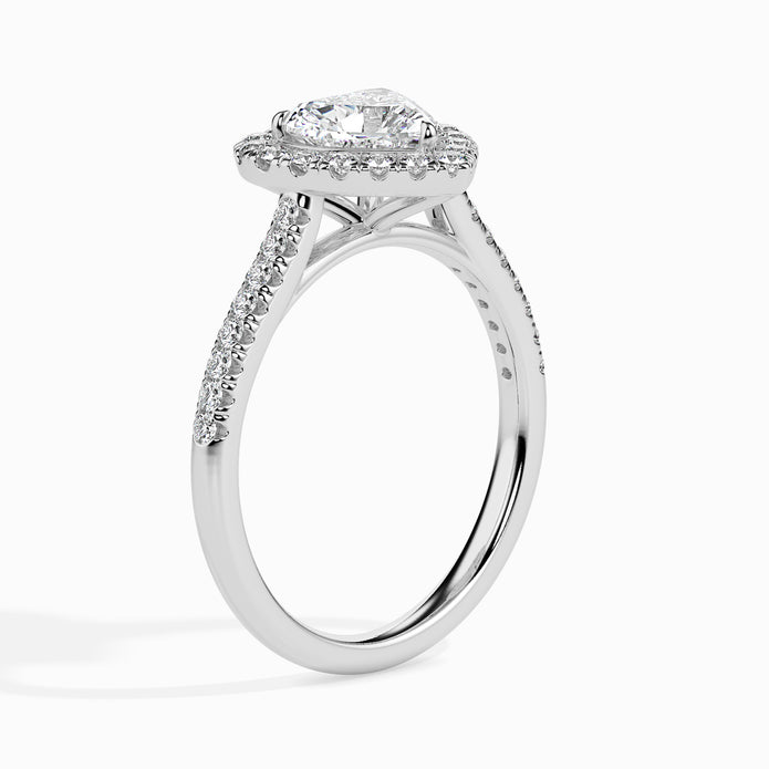 New Heart Cut Halo Lab-Grown Diamond Gold Ring