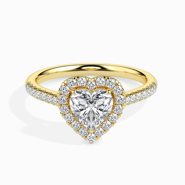 New Heart Cut Halo Lab-Grown Diamond Gold Ring