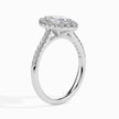 Leaf Shape Marquise Halo Lab-Grown Diamond Gold Ring