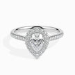 Teardrop Shape Pear Halo Lab-Grown Diamond Gold Ring