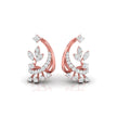 0.34Ct Floral Design Prong Set Lab-Grown Diamond Gold Dangle Stud Earrings