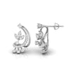 0.34Ct Floral Design Prong Set Lab-Grown Diamond Gold Dangle Stud Earrings