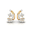 0.34Ct Floral Design Prong Set Lab-Grown Diamond Gold Dangle Stud Earrings