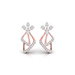 0.25Ct Floral Leaf Prong Set Lab-Grown Diamond Gold Dangle Earrings
