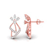 0.25Ct Floral Leaf Prong Set Lab-Grown Diamond Gold Dangle Earrings