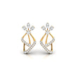 0.25Ct Floral Leaf Prong Set Lab-Grown Diamond Gold Dangle Earrings