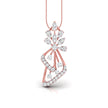 0.25Ct Elegant Floral Drop Lab-Grown Diamond Gold Pendant Necklace