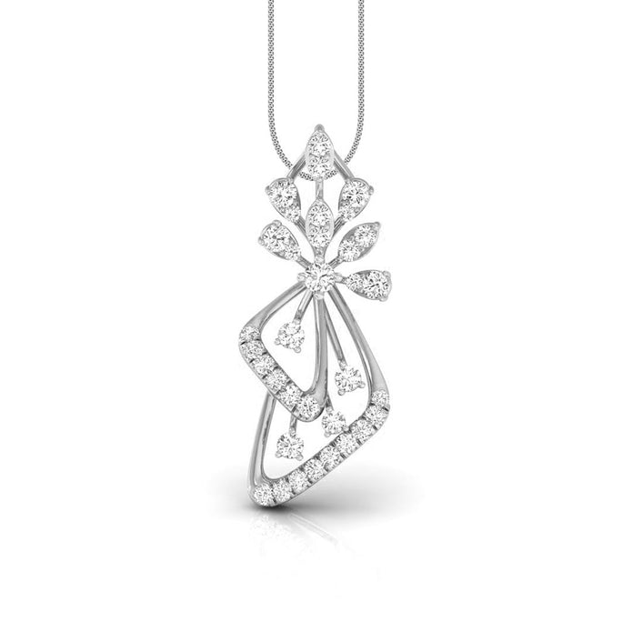 0.25Ct Elegant Floral Drop Lab-Grown Diamond Gold Pendant Necklace