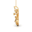 0.25Ct Elegant Floral Drop Lab-Grown Diamond Gold Pendant Necklace