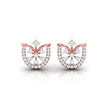 0.26Ct Floral Fan Halo Lab-Grown Diamond Gold Stud Earrings