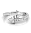 arrow shape bypass lab-grown diamond ring white gold