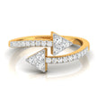 arrow shape bypass lab-grown diamond ring yellow gold