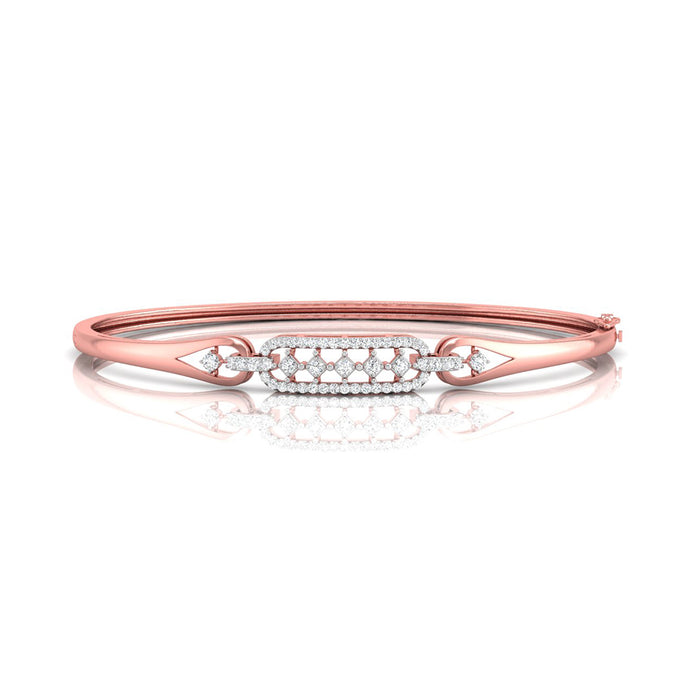 0.64Ct Lattice Link Lab-Grown Diamond Gold Bracelet