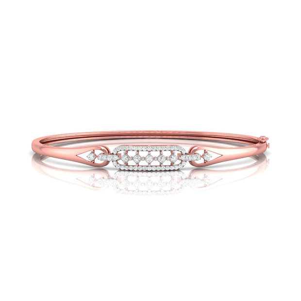 0.64Ct Lattice Link Lab-Grown Diamond Gold Bracelet