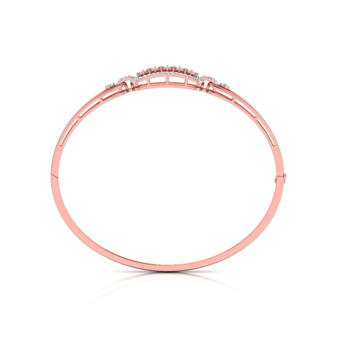 0.64Ct Lattice Link Lab-Grown Diamond Gold Bracelet