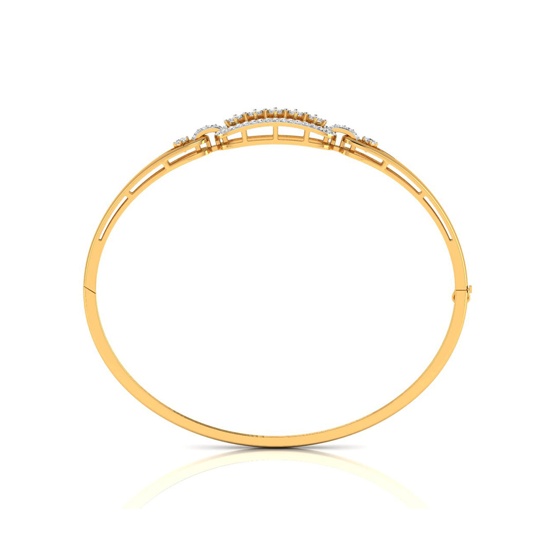 0.64Ct Lattice Link Lab-Grown Diamond Gold Bracelet