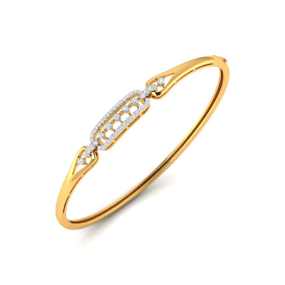 0.64Ct Lattice Link Lab-Grown Diamond Gold Bracelet