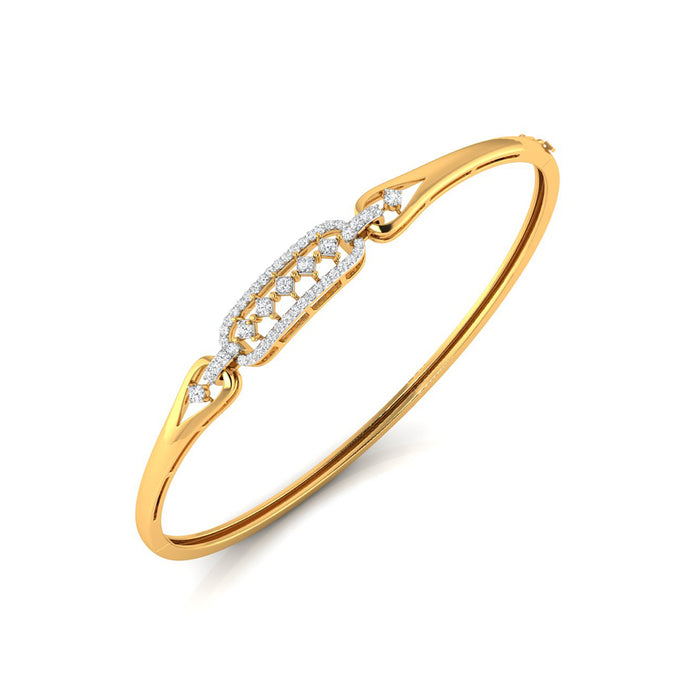 0.64Ct Lattice Link Lab-Grown Diamond Gold Bracelet