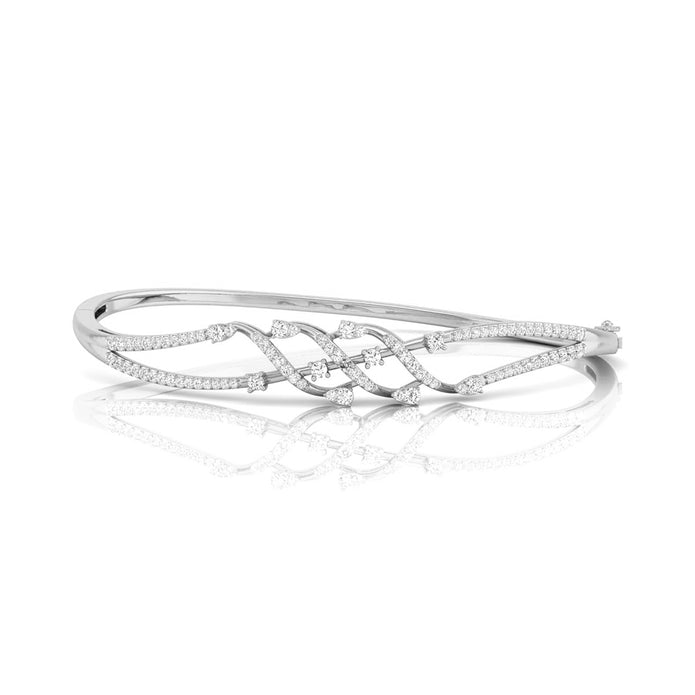 0.86Ct Criss Cross Wave Lab-Grown Diamond Gold Bracelet