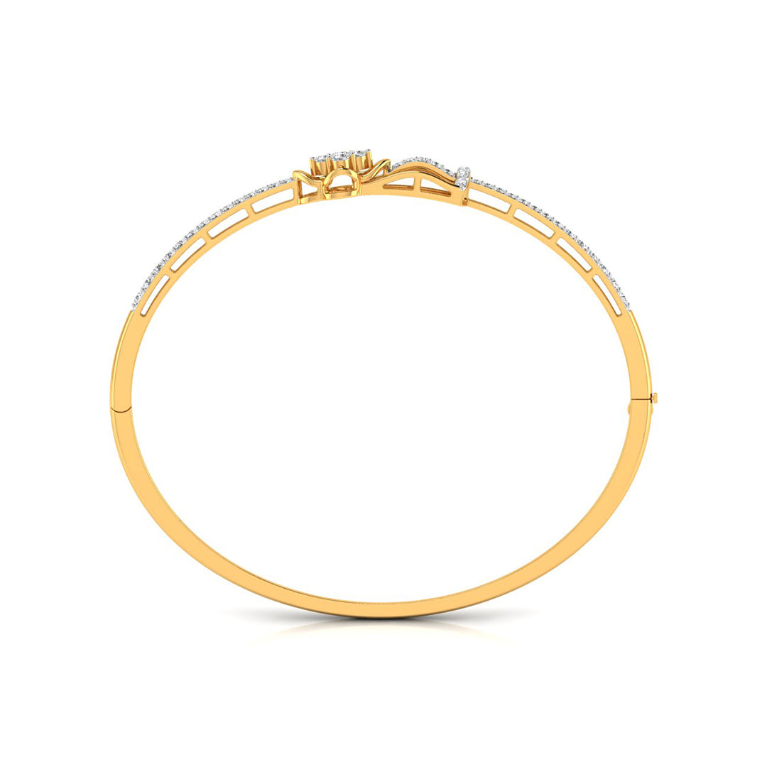 0.61Ct Floral Cluster Lab-Grown Diamond Gold Bracelet
