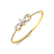 0.81Ct Floral Cluster Drop Style Lab-Grown Diamond Gold Bracelet