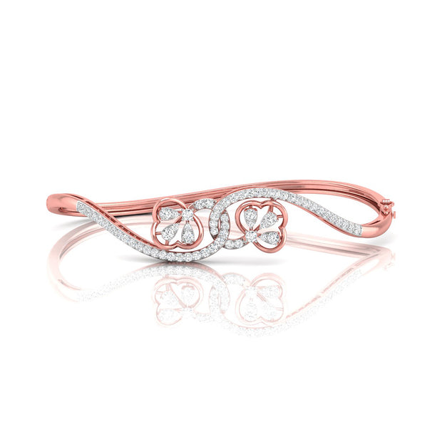 0.96Ct Floral Lab-Grown Diamond Gold Bracelet